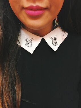 Victoria Beckham — “Clever Bunny” Dress — Medium — Black/White